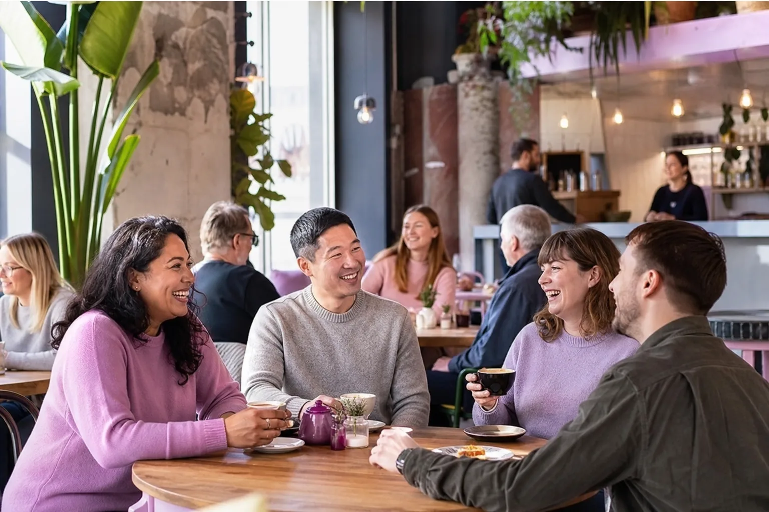 Single people talking over drinks at a relaxed Guildford meet-up